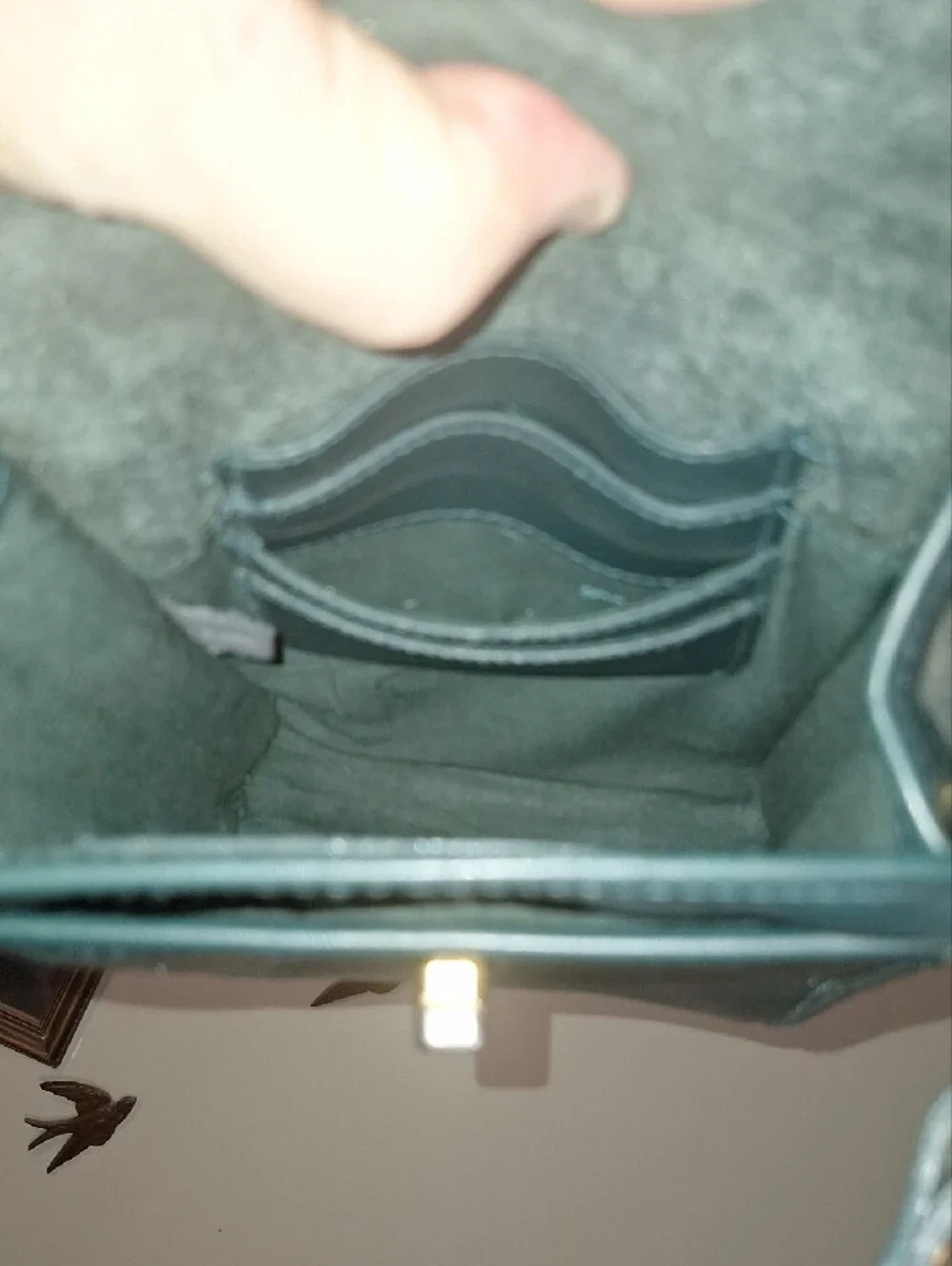 Classic Small Leather Crossbody Bag in Dark Green